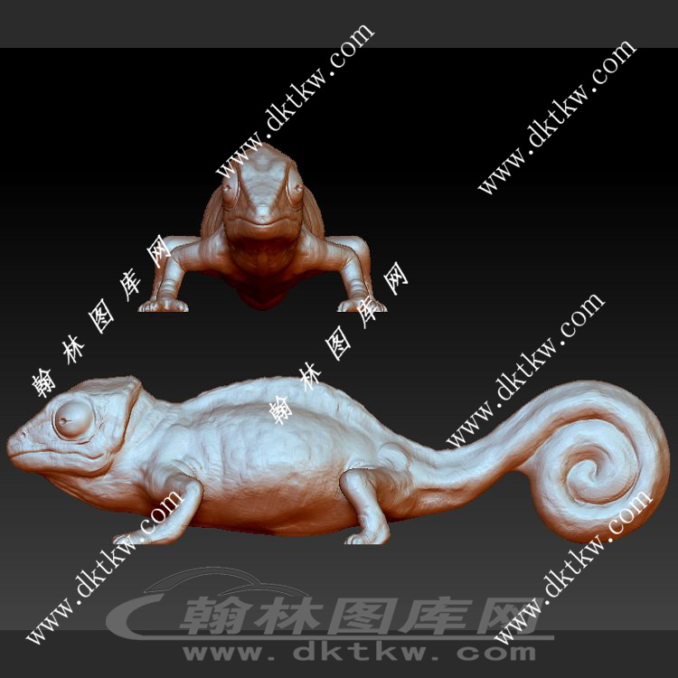 变色蜥蜥蜴立体圆雕图（SKT-307）展示
