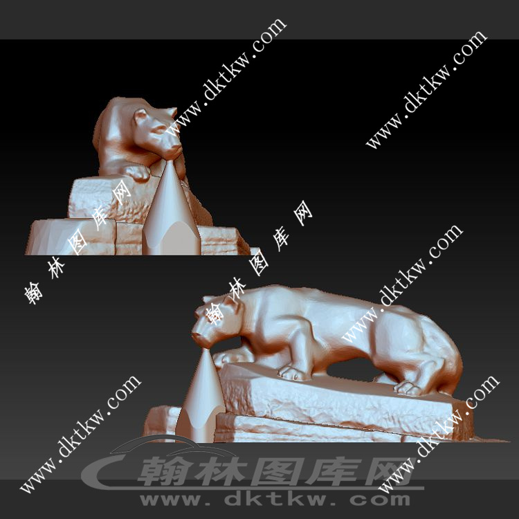 狮子雕像立体圆雕图（SKT-435）展示