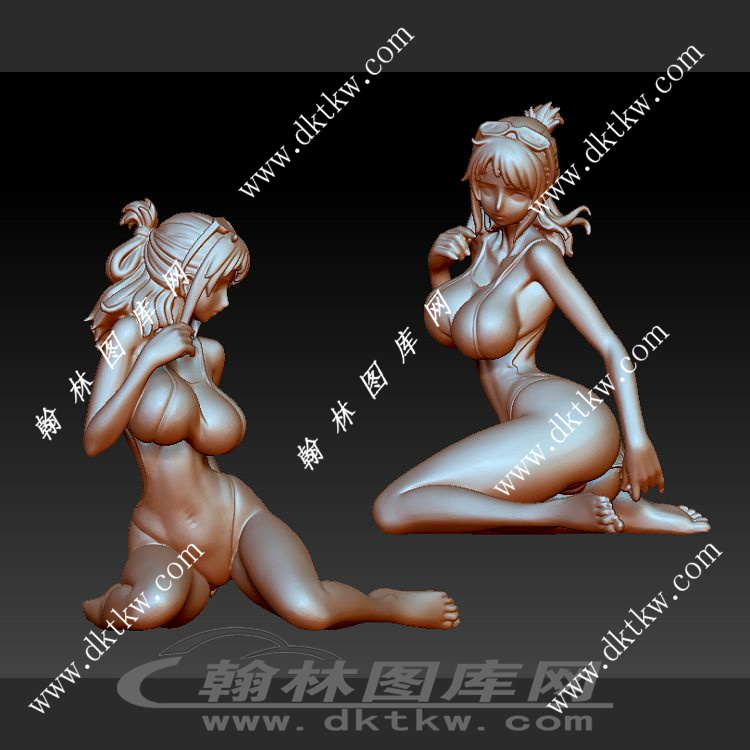 达斯琪美女立体圆雕图（DWG-014）展示