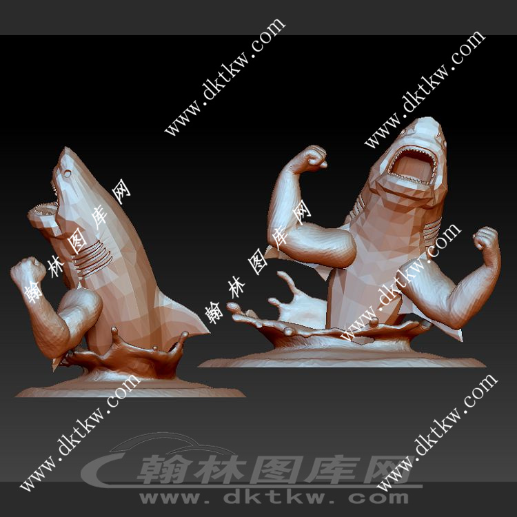 大头鲨鱼立体圆雕图（SKT-318）展示