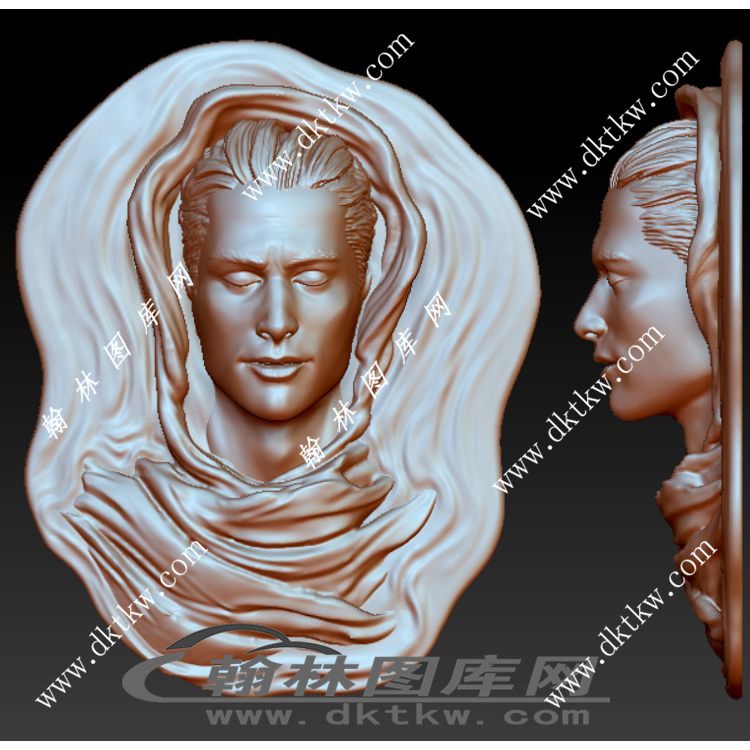 女人脸雕塑立体圆雕图（RNG-339）展示