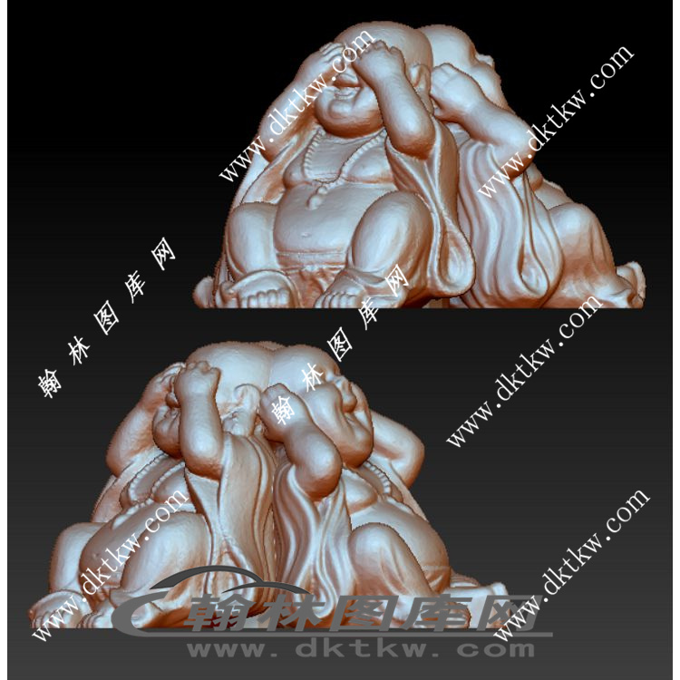 3个和尚立体圆雕图（RNG-428）展示