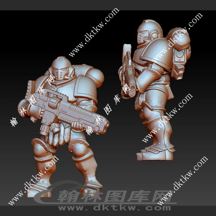 机枪战士立体圆雕图（SKT-361）展示