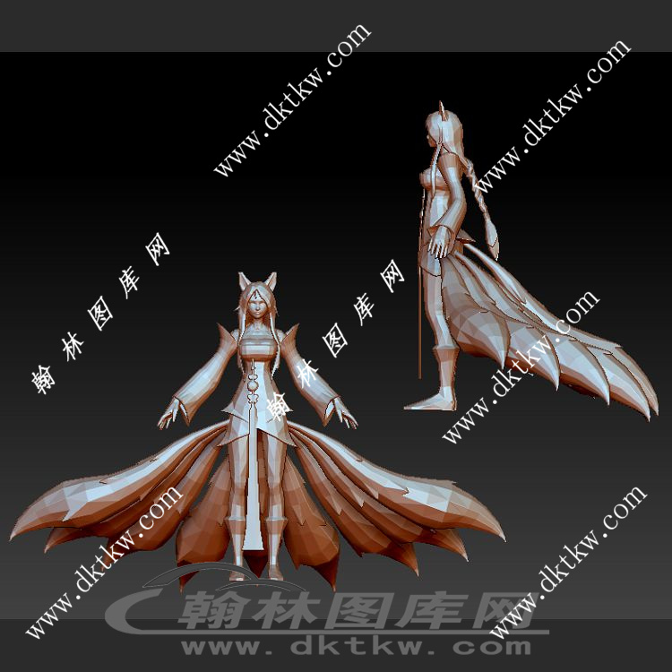 九尾妖狐立体圆雕图（SKT-368）展示