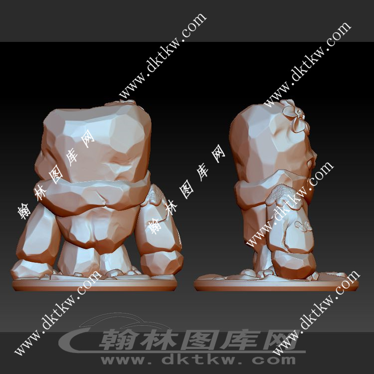 卡通石头立体圆雕图（SKT-638）展示