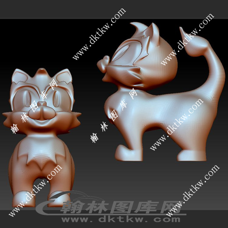 卡通小猫咪 猫 动物模型立体圆雕图（SKT-995）展示