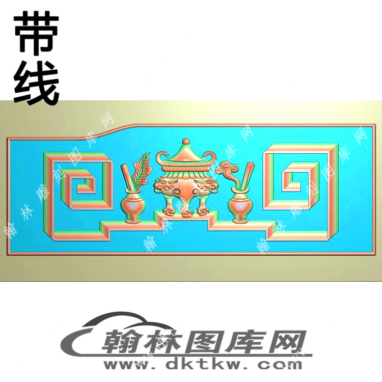 八宝靠背边板精雕图（EDG-106）展示