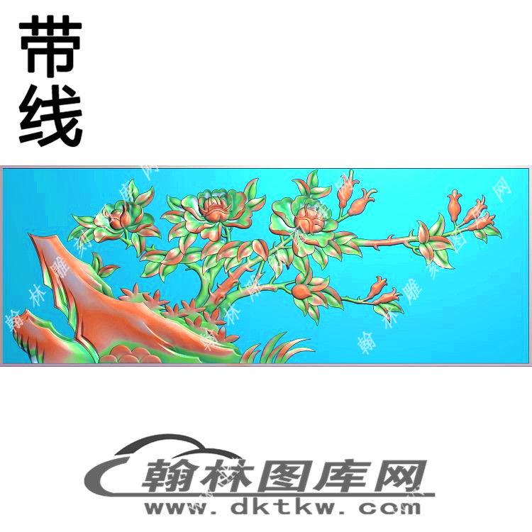 床侧月季精雕图（EDG-128）展示