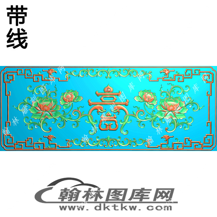 富贵连棉床(靠背花)精雕图（EDG-158）展示