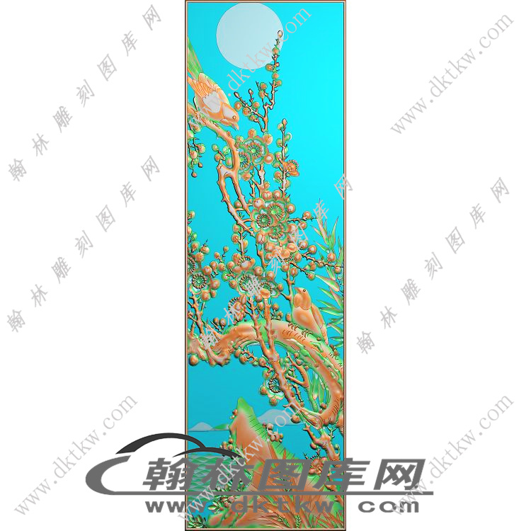 冬梅鸟柜子精雕图（EDG-148）展示