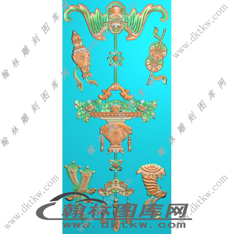 花柜门板下精雕图（RNG-530）展示