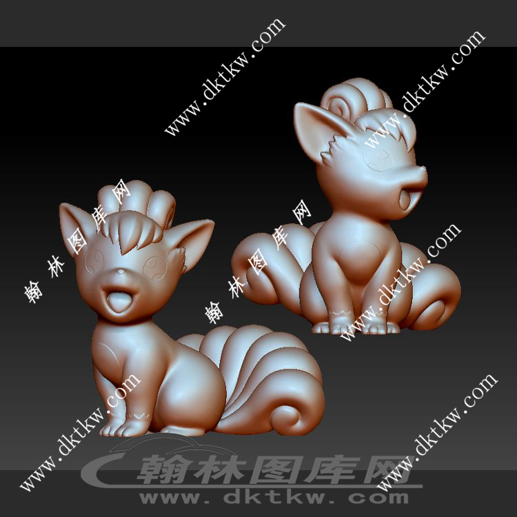六尾（精灵宝可梦）立体圆雕图（DWG-029）展示