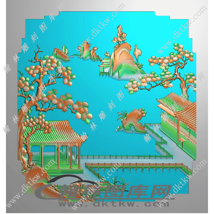 山水箱柜精雕图（EDG-354）展示