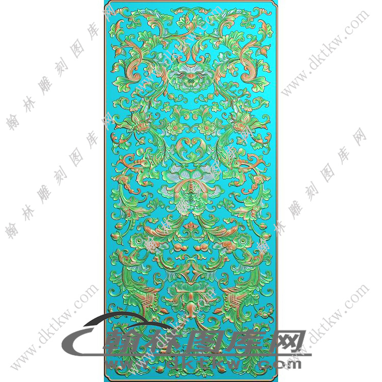洋花柜中门板精雕图（EDG-539）展示