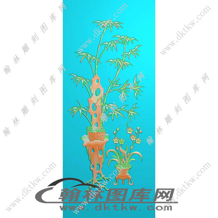 竹花瓶精雕图（EDG-550）展示