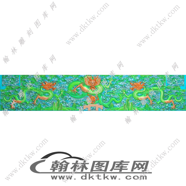 清式龙沙发长背板精雕图（EDG-708）展示
