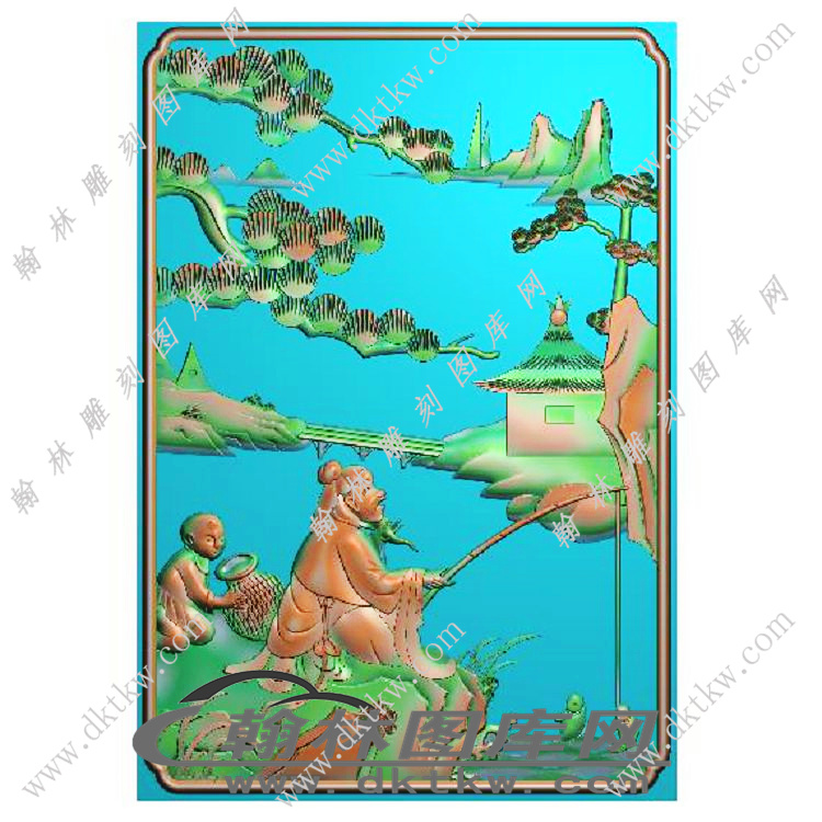 山水人物背板精雕图（EDG-726）展示