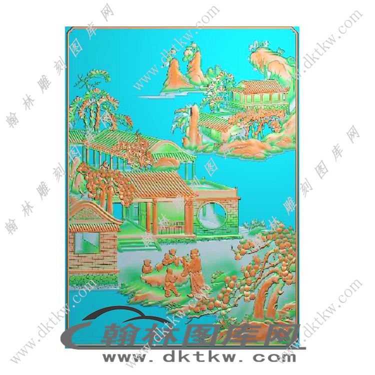 山水椅子背板精雕图（EDG-728）展示