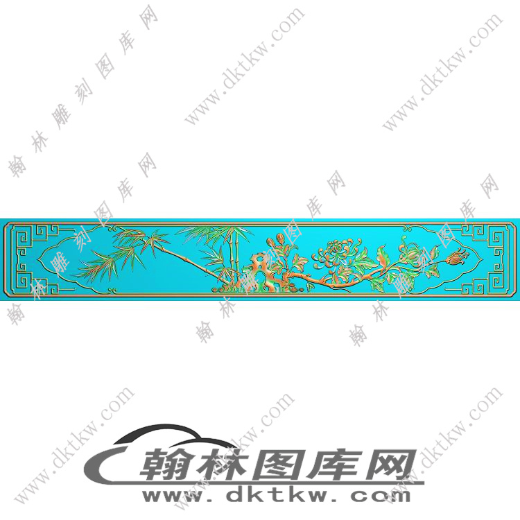 如意床高拼下花板菊竹精雕图（EDG-949）展示