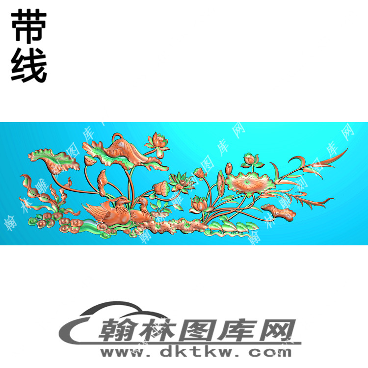 百鸟罗汉床扶手荷花精雕图（EDG-272）展示
