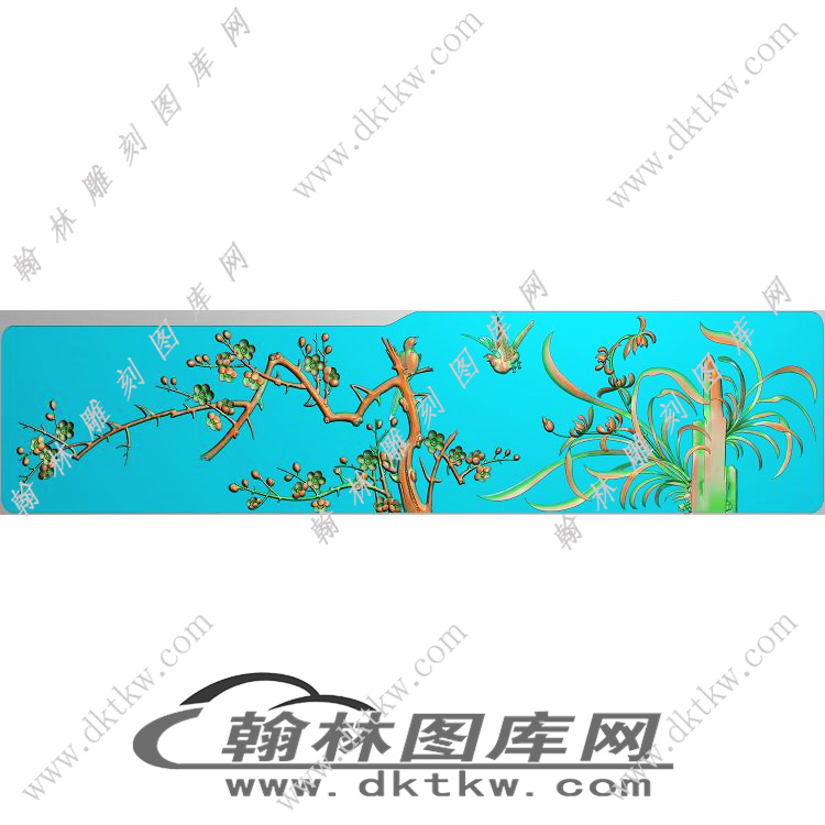 吉祥罗汉床扶手(花鸟)精雕图（EDG-317）展示
