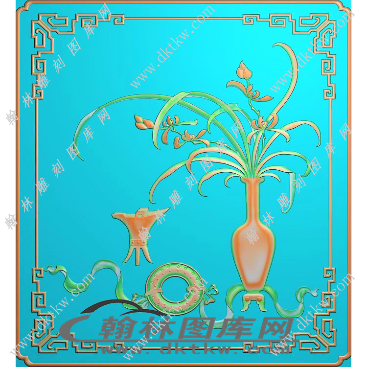 兰花瓶 精雕图（EDG-591）展示