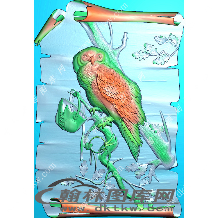 猫头鹰回眸精雕图（XJD-660）展示