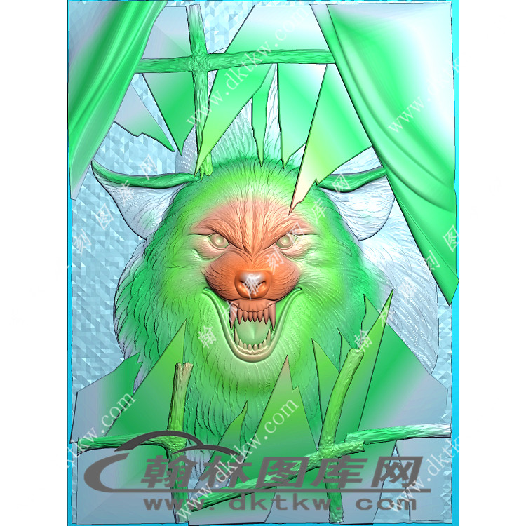 獠牙狼精雕图（XJD-653）展示