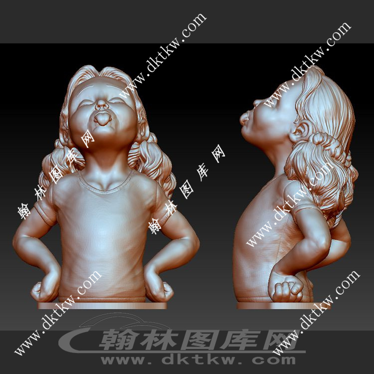 可爱小女孩立体圆雕图（SKT-639）展示