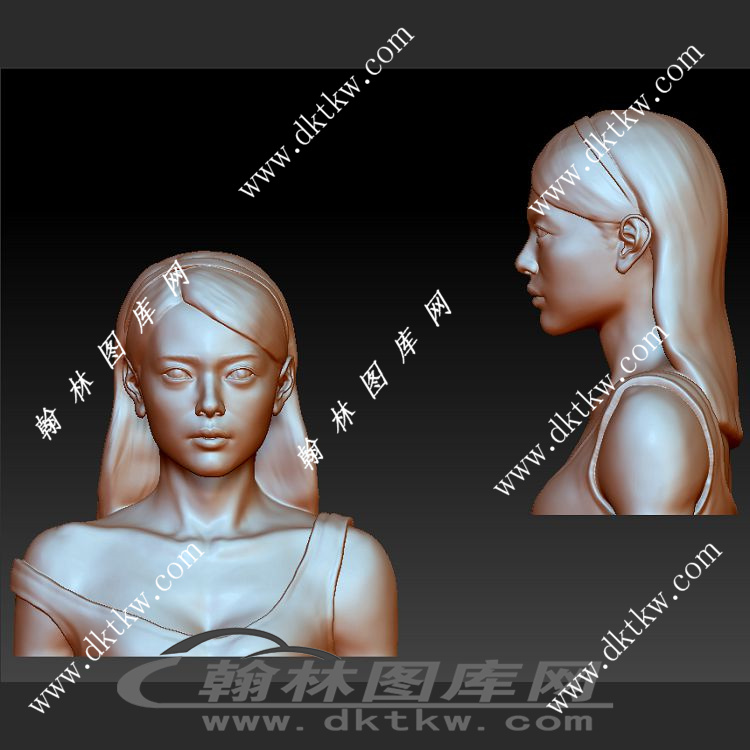女子半身像立体圆雕图（SKT-791）展示