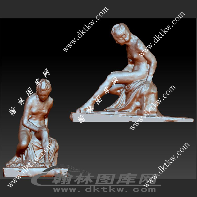 沐浴者立体圆雕图（SKT-785）展示