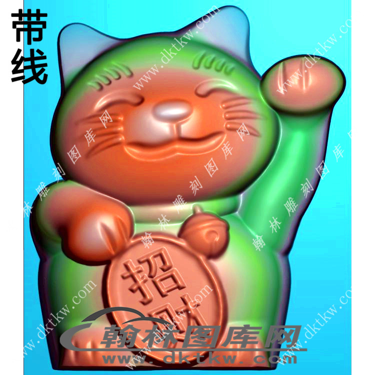 招财猫精雕图（XJD-011）展示