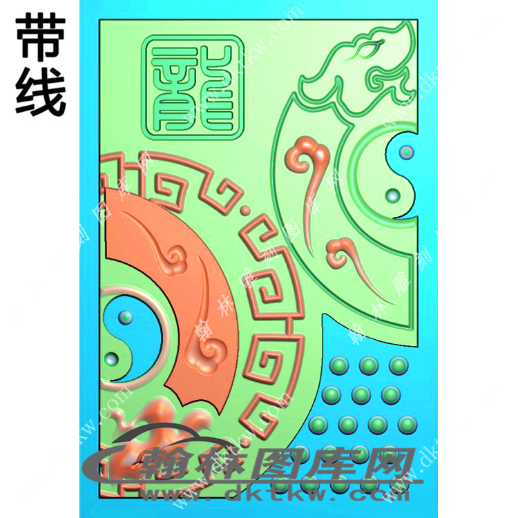 46牌仿古龙带线精雕图（XJD-046）展示