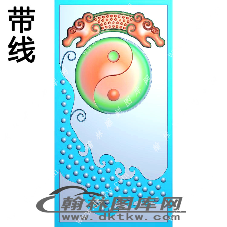 八卦仿古牌精雕图（XJD-050）展示