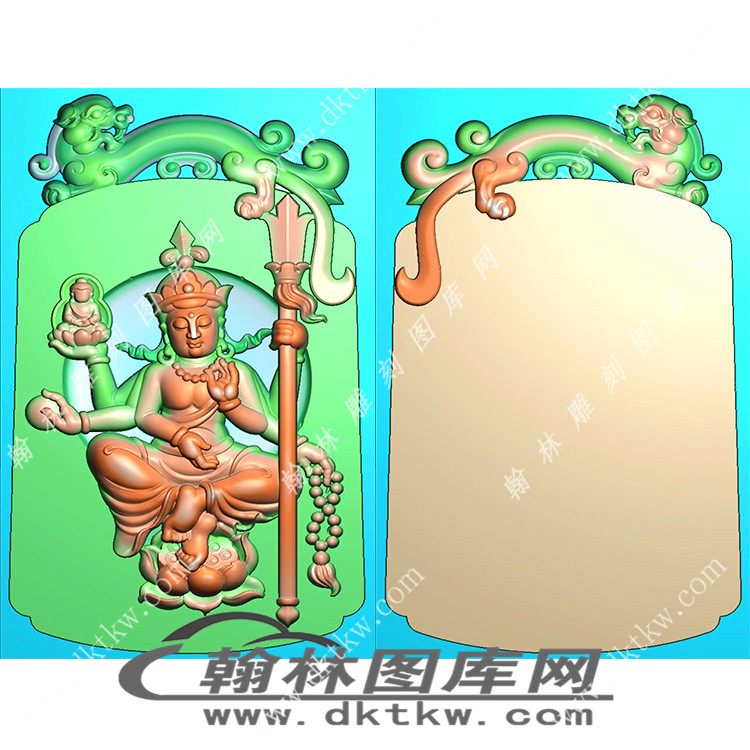 仿古龙牌地藏王无线精雕图（XJD-094）展示