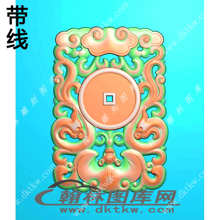 仿古兽带线精雕图（XJD-118）展示