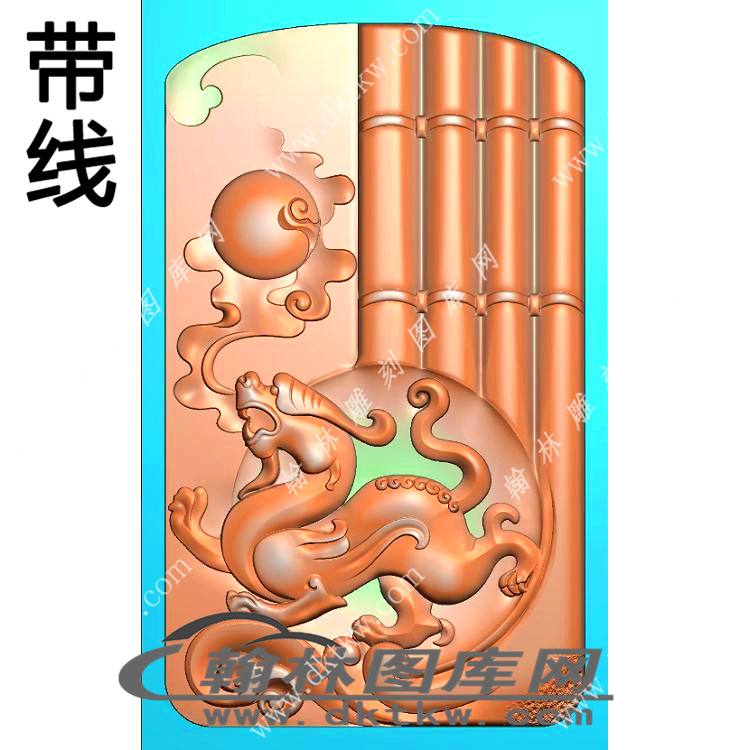 仿古兽牌方精雕图（XJD-138）展示