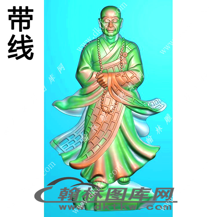 和尚挂件精雕图（XJD-514）展示