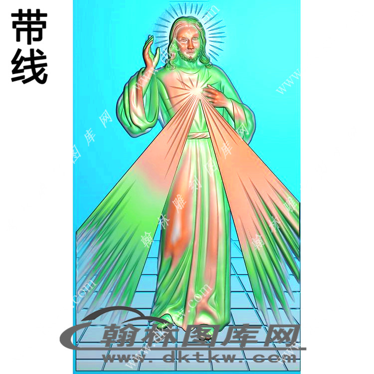 耶稣基督放光芒挂件精雕图（XJD-551）展示