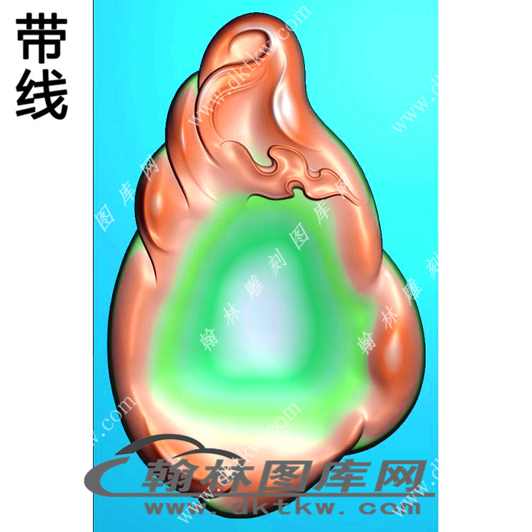 随型牌底挂件精雕图（XJD-487）展示