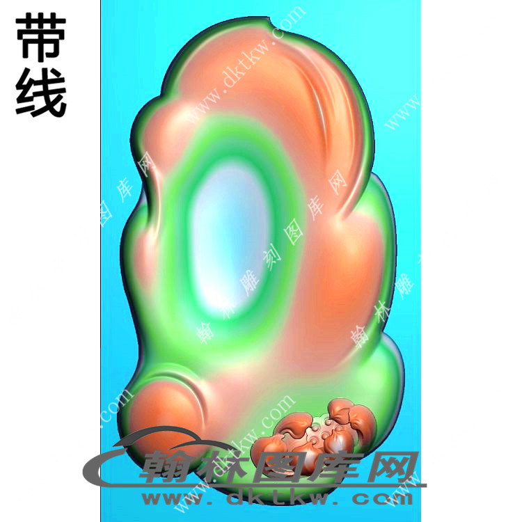 新款拼底荷花人物随型底挂件精雕图（XJD-502）展示