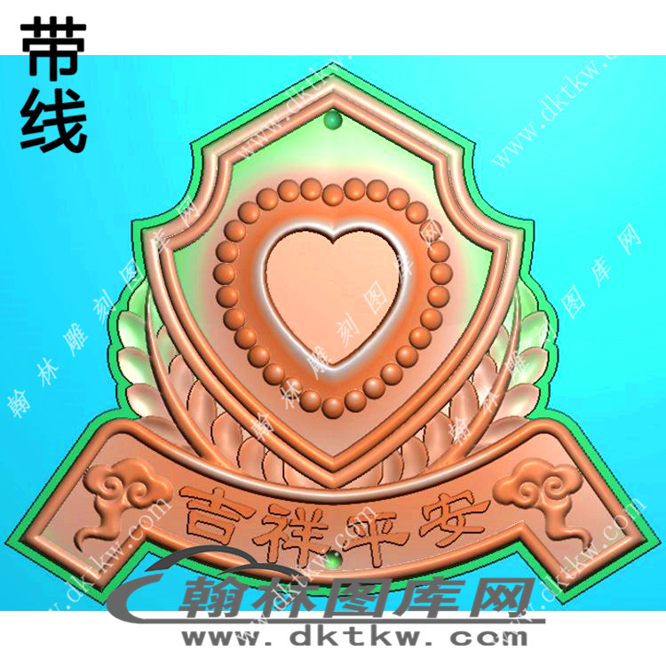 吉祥如意挂件精雕图（XJD-416）展示