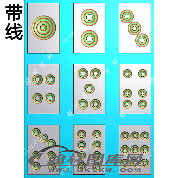 麻将-筒子挂件精雕图（XJD-428）展示