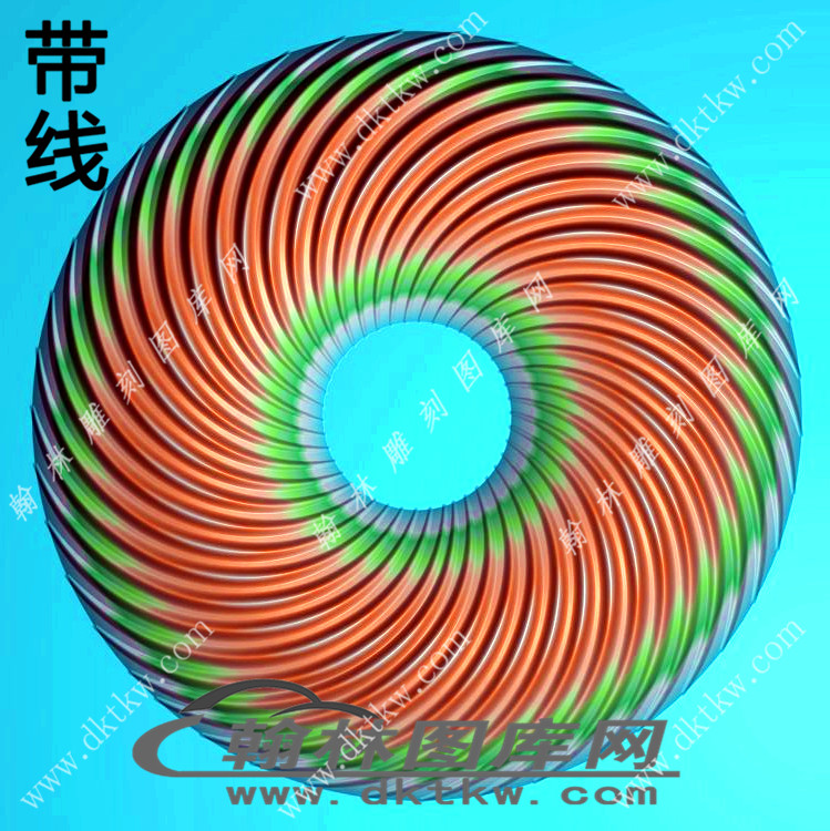 平安扣怀古璇玑麻花纹挂件精雕图（XJD-434）展示