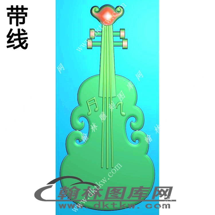 小提琴挂件精雕图（XJD-456）展示