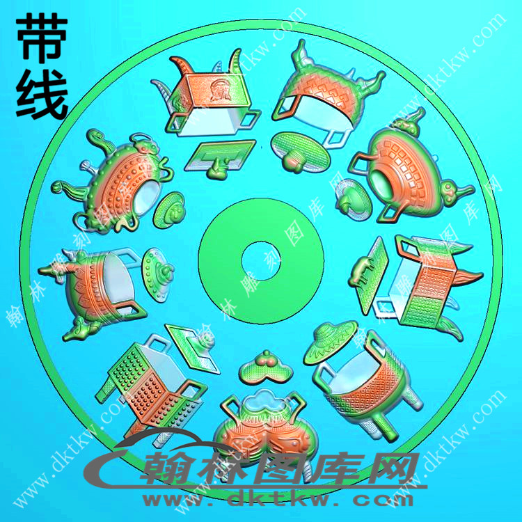 一言九鼎挂件精雕图（XJD-460）展示