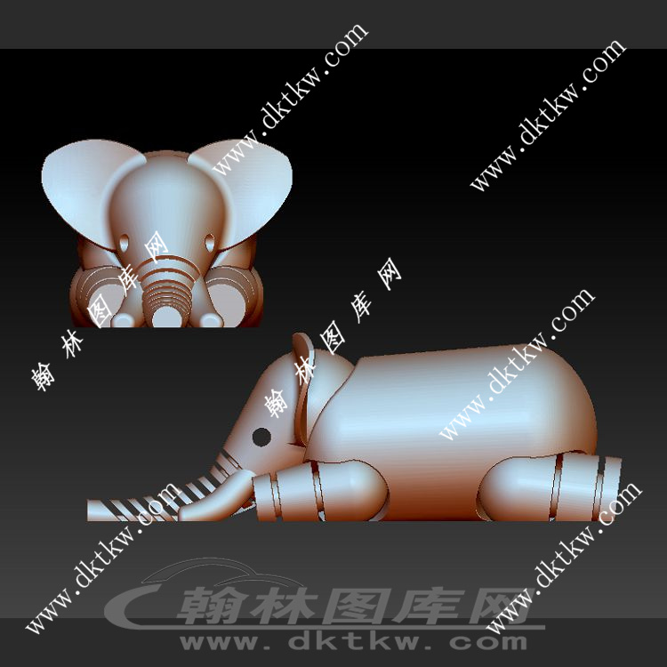 趴着的象立体圆雕图（SKT-256）展示