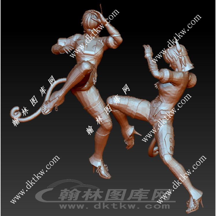 日本猫女郎立体圆雕图（RNG-399）展示