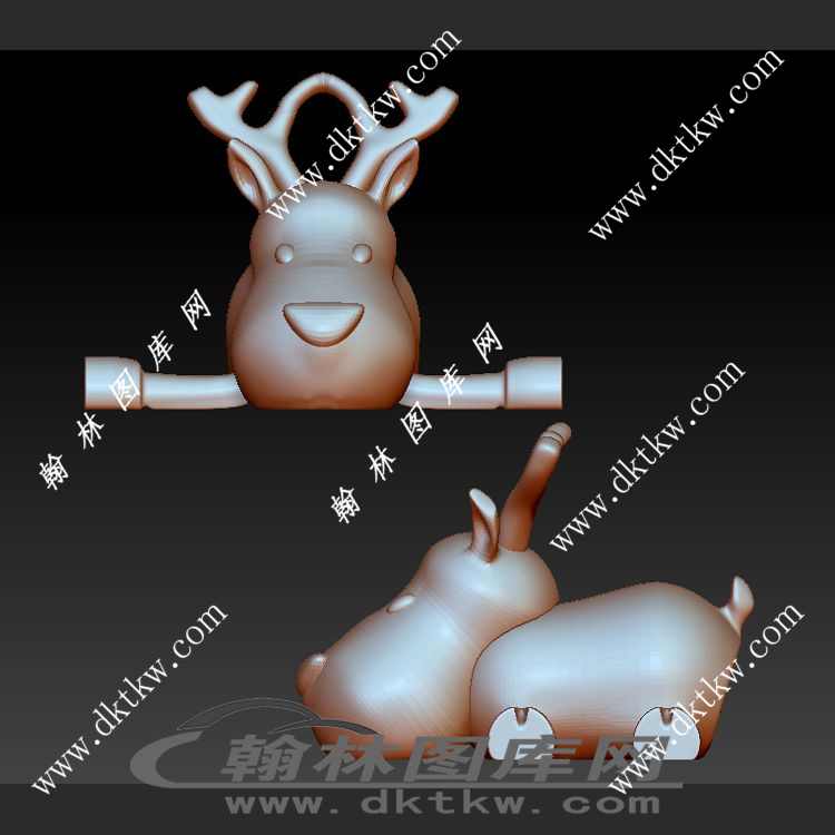 小节驯鹿立体圆雕图（SKT-497）展示
