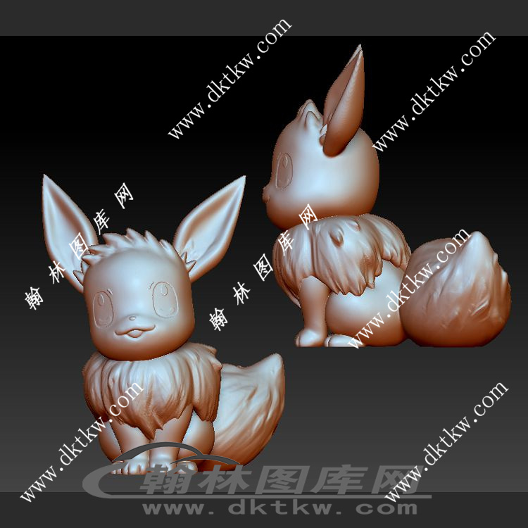 伊布（精灵宝可梦）立体圆雕图（DWG-075）展示